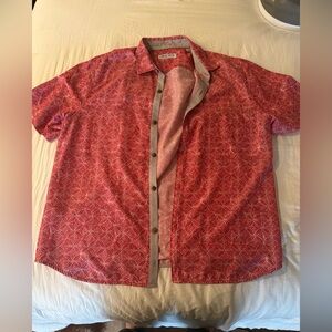 Tommy Bahama Red Geometric Button Down Shirt